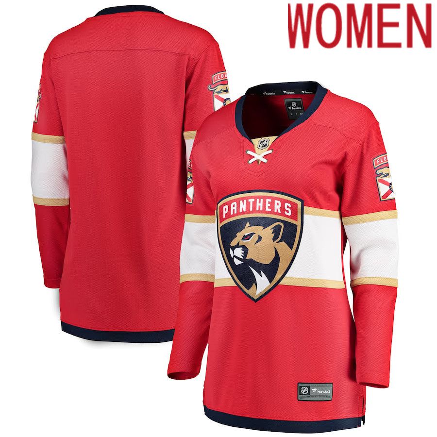 Women Florida Panthers Fanatics Branded Red Breakaway Home NHL Jersey->women nhl jersey->Women Jersey